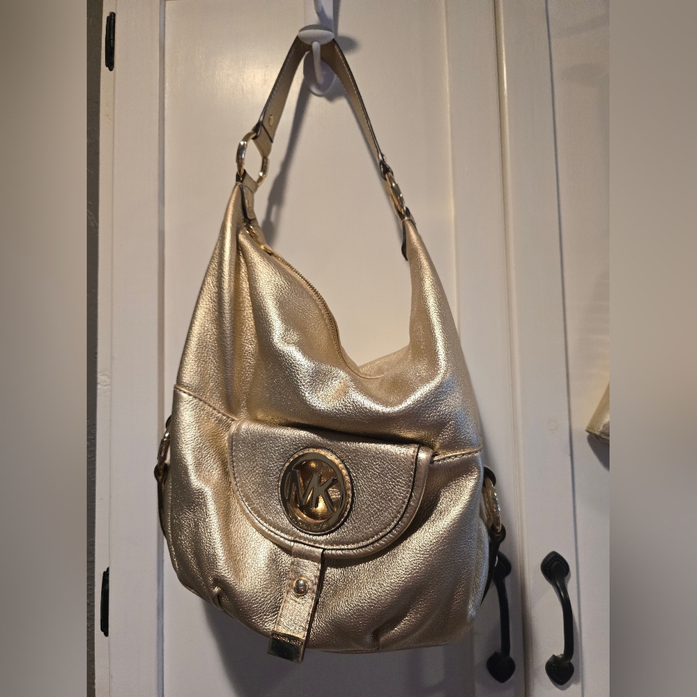 Michael Kors Metallic Gold Hobo Bag